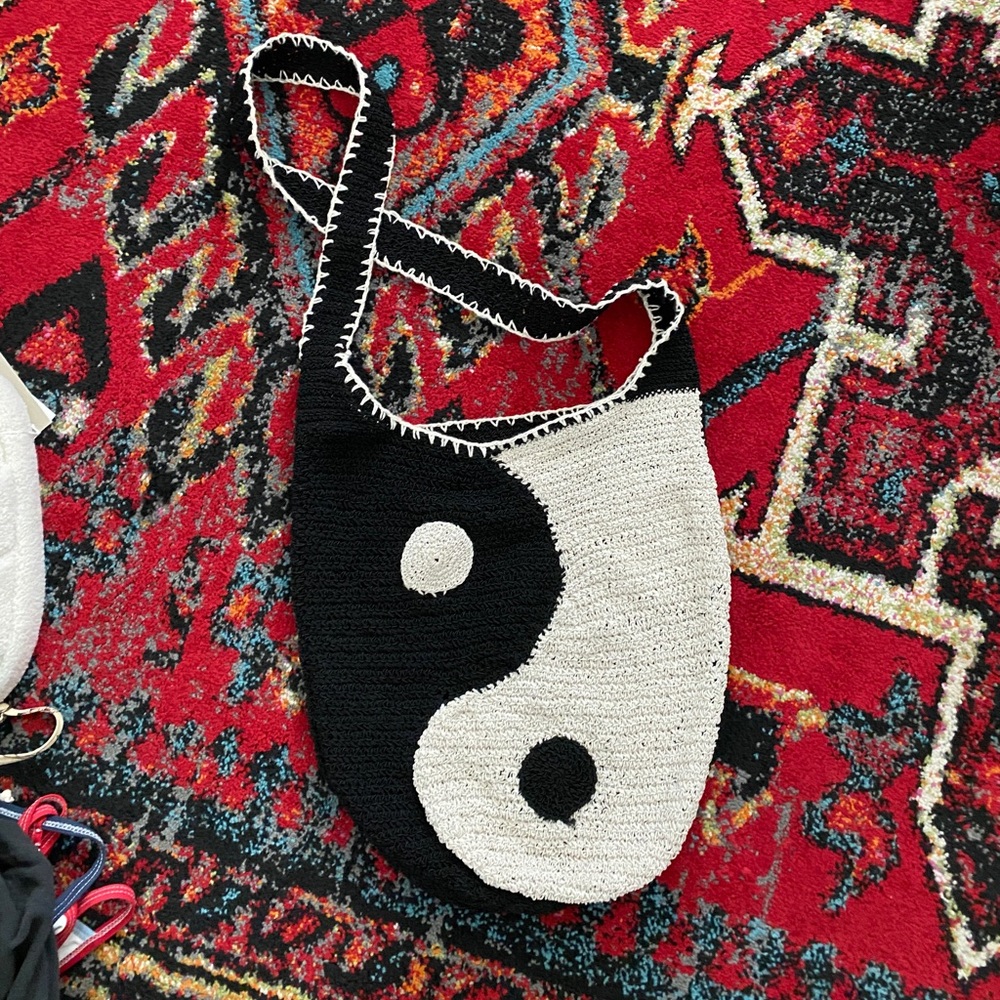 Urban outfitters crochet yin yang bag